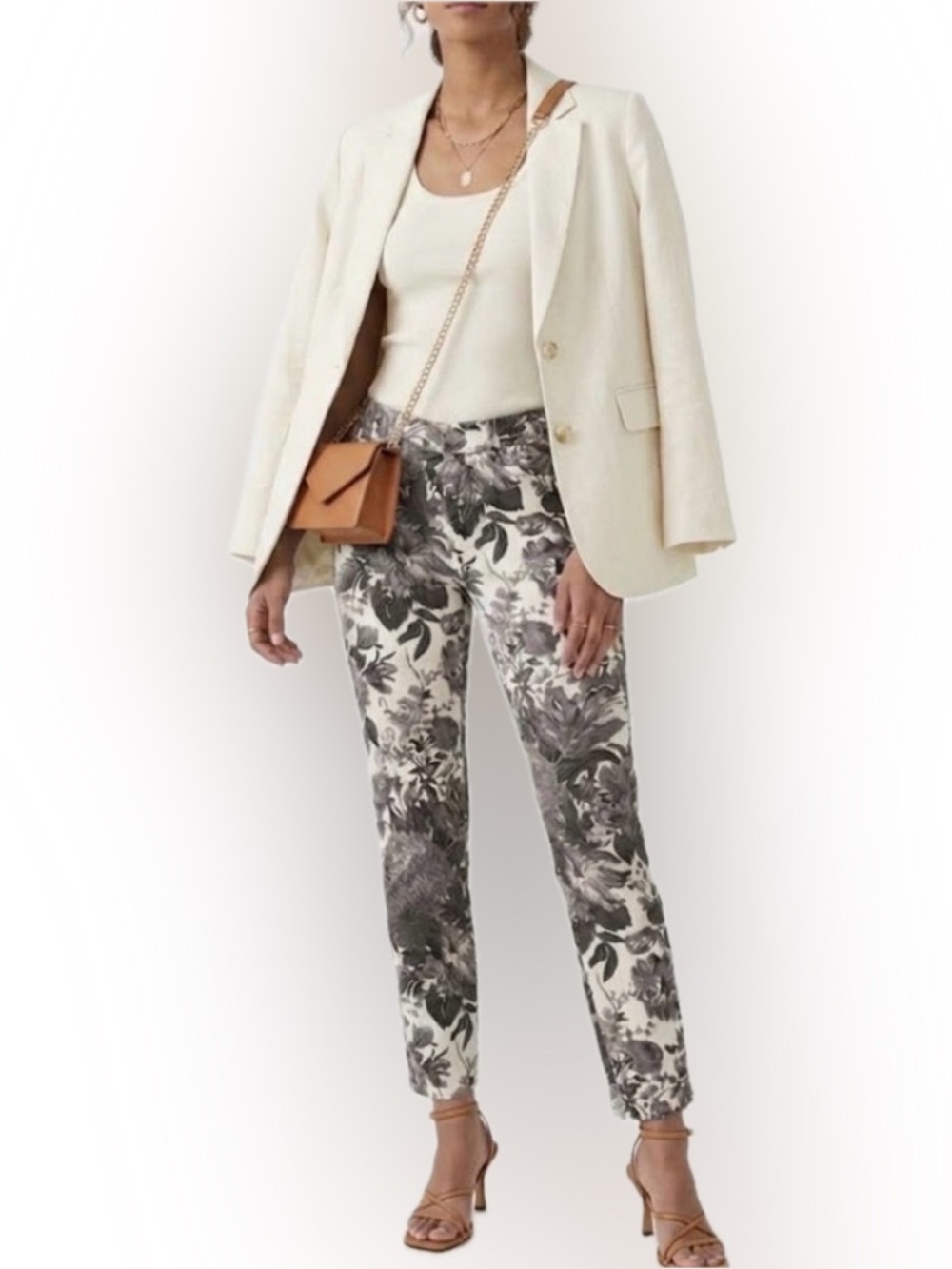 STELLA MCCARTNEY Toile de Jouy Print Skinny Ankle Jeans Size 27 Made in Italy